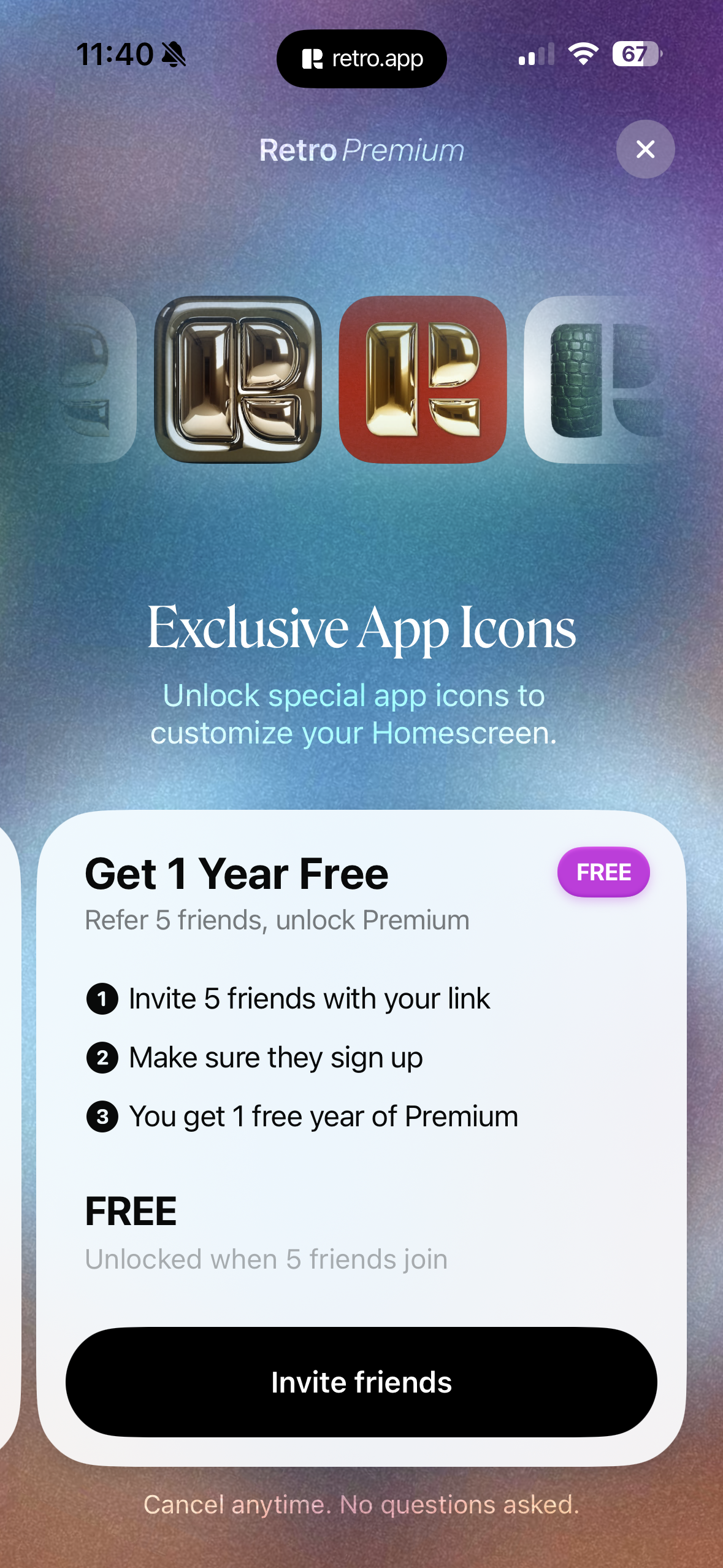 Retro — Photos with Friends — paywall 4